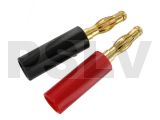 Q-C-0014  Quantum 4.0 mm Gold Plated Solderless Connector Red and Black  